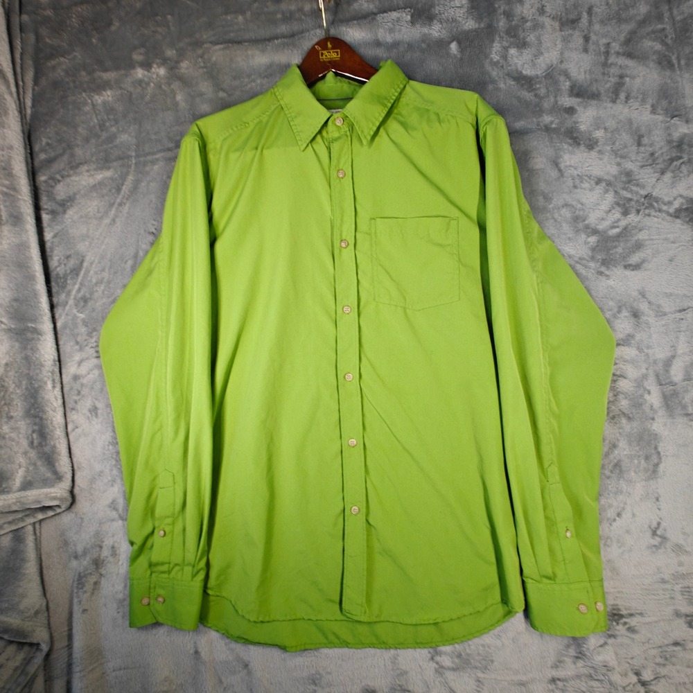 ExOfficio Button Down Shirt Mens XL Green Insect Shield Hiking 1101-3261